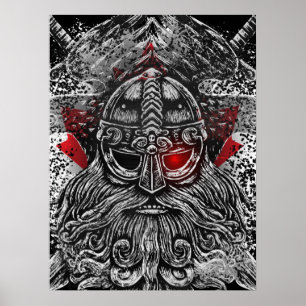 Odin ravens swords Viking Mythology Canada flag Poster