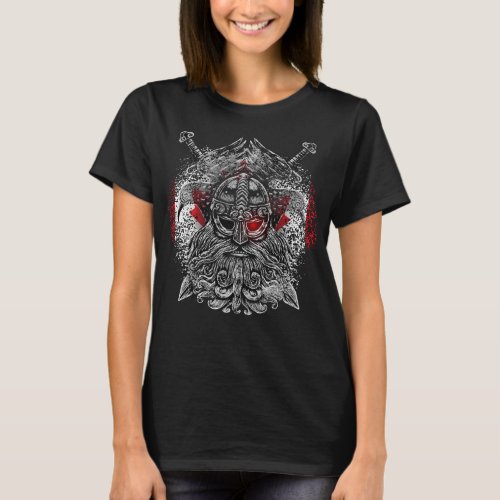 Odin ravens swords Viking Mythology Canada flag T_Shirt
