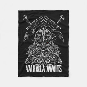 Odin ravens Viking Mythology Valhalla awaits Fleece Blanket