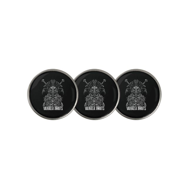Odin ravens Viking Mythology Valhalla awaits Golf Ball Marker (3 Up)