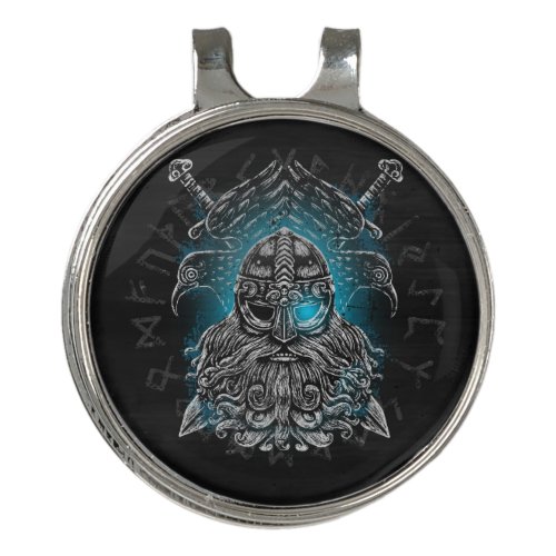 Odin ravens Viking Mythology Valhalla awaits Golf Hat Clip