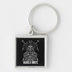 Odin ravens Viking Mythology Valhalla awaits Keychain