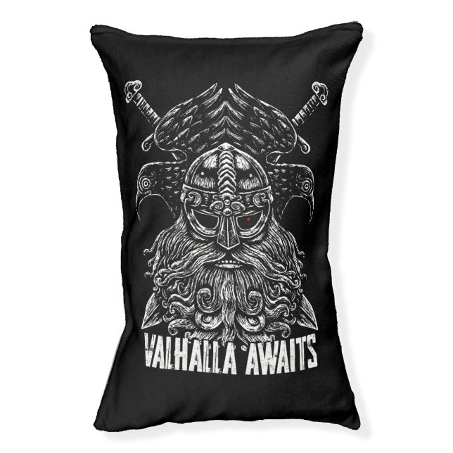 Odin ravens Viking Mythology Valhalla awaits Pet Bed (Front Vertical)