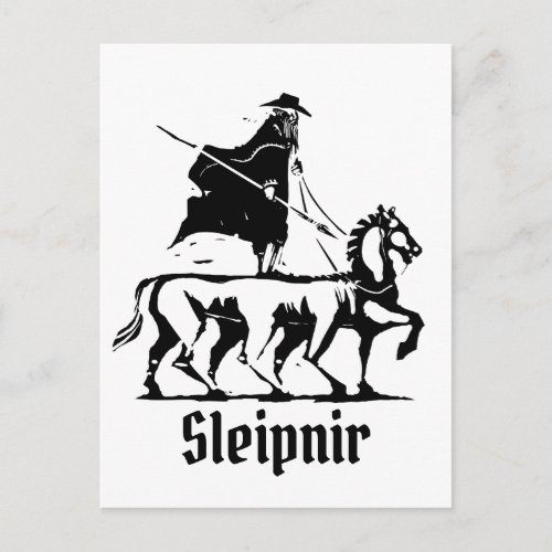 Odin riding his 8 legged Horse Sleipnir Postcard