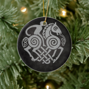 Odin Riding Sleipnir – Norse Mythology Viking Art Ceramic Ornament