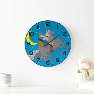 Odin Riding Sleipnir Norse Mythology Viking God Large Clock
