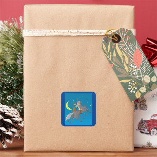 Odin Riding Sleipnir Norse Mythology Viking God Square Sticker