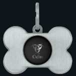 Odin- The graphic is a symbol of the horns of Odin Pet ID Tag<br><div class="desc">Odin- The graphic is a symbol of the horns of Odin,  a satanist symbol</div>