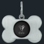 Odin- The graphic is a symbol of the horns of Odin Pet ID Tag<br><div class="desc">Odin- The graphic is a symbol of the horns of Odin,  a satanist symbol</div>