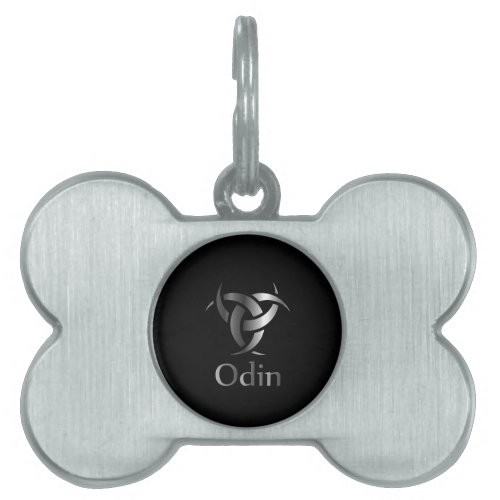 Odin_ The graphic is a symbol of the horns of Odin Pet ID Tag