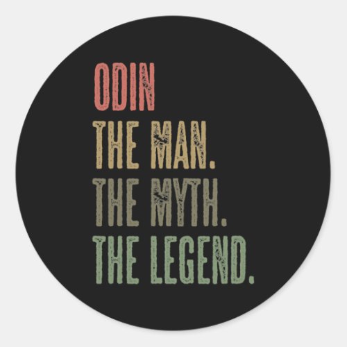 ODIN the Man the Myth the LEGEND FUNNY Mens Boys Classic Round Sticker
