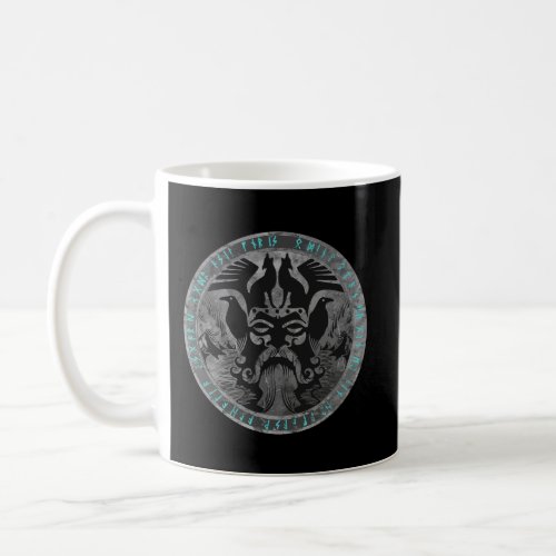 Odin With Fenrir Huginn And Muninn Norse Runes Dis Coffee Mug