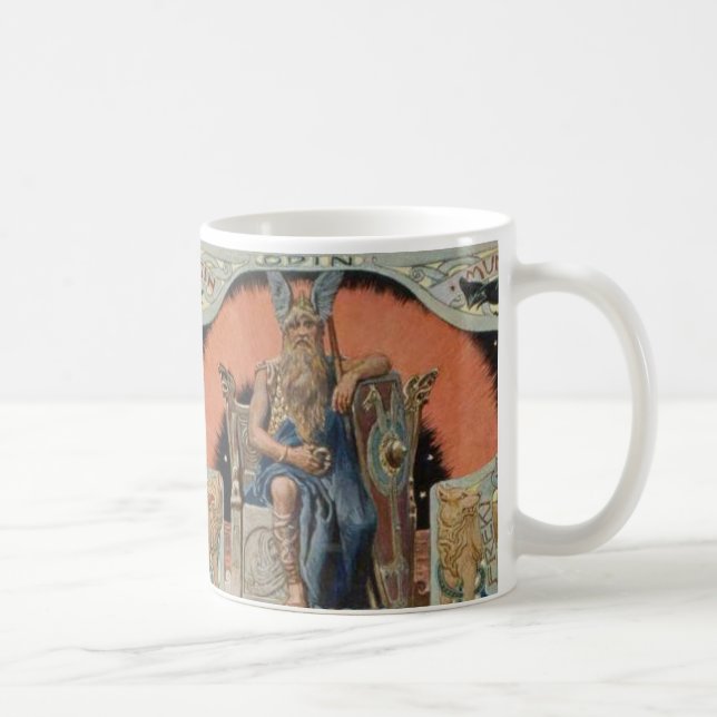 Odin with Huginn and Muninn Mug (Right)