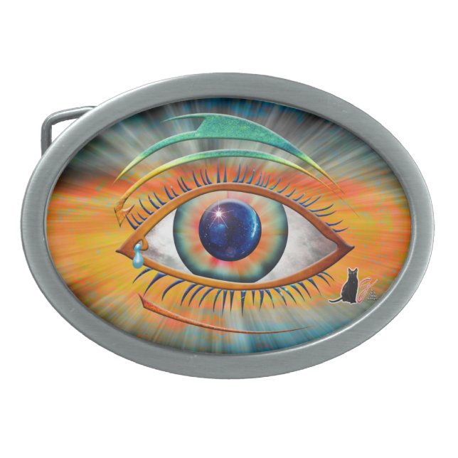 Odin's Eye Oval Belt Buckle (Front)