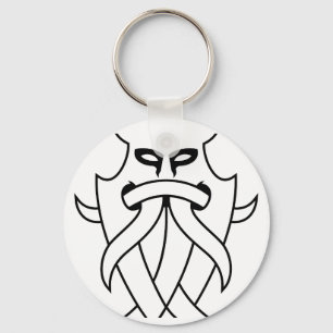 Odin's Mask Tribal (black outlined) Keychain