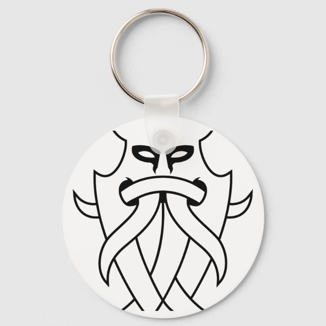 Odin's Mask Tribal (black outlined) Keychain (Front)