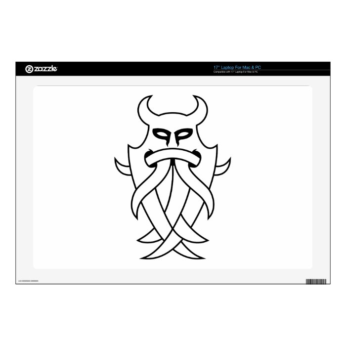 Odin's Mask Tribal (black outlined) Laptop Decal