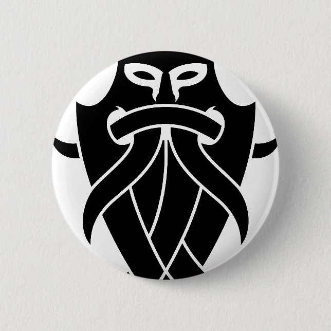 Odin's Mask Tribal (black) Pinback Button (Front)