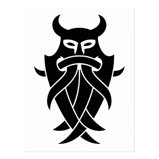 Odin's Mask Tribal (black) Postcard | Zazzle