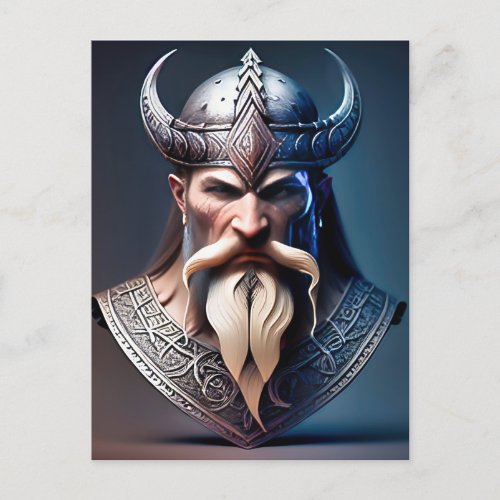 Odins Might A Majestic Viking Postcard