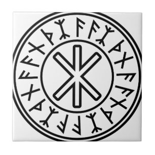 Odin's Protection No.2 (black) Ceramic Tile