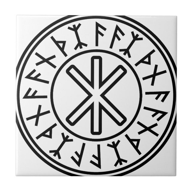 Odin's Protection No.2 (black) Ceramic Tile (Front)
