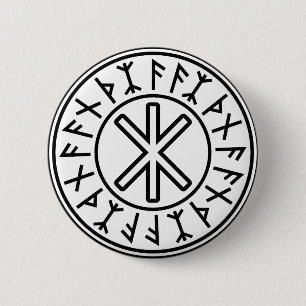 Odin's Protection No.2 (black) Pinback Button