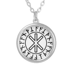 Odin's Protection No.2 (black) Silver Plated Necklace