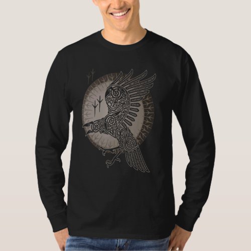 Odins Raven Symbol Viking Lothbrok Viking Runes V T_Shirt