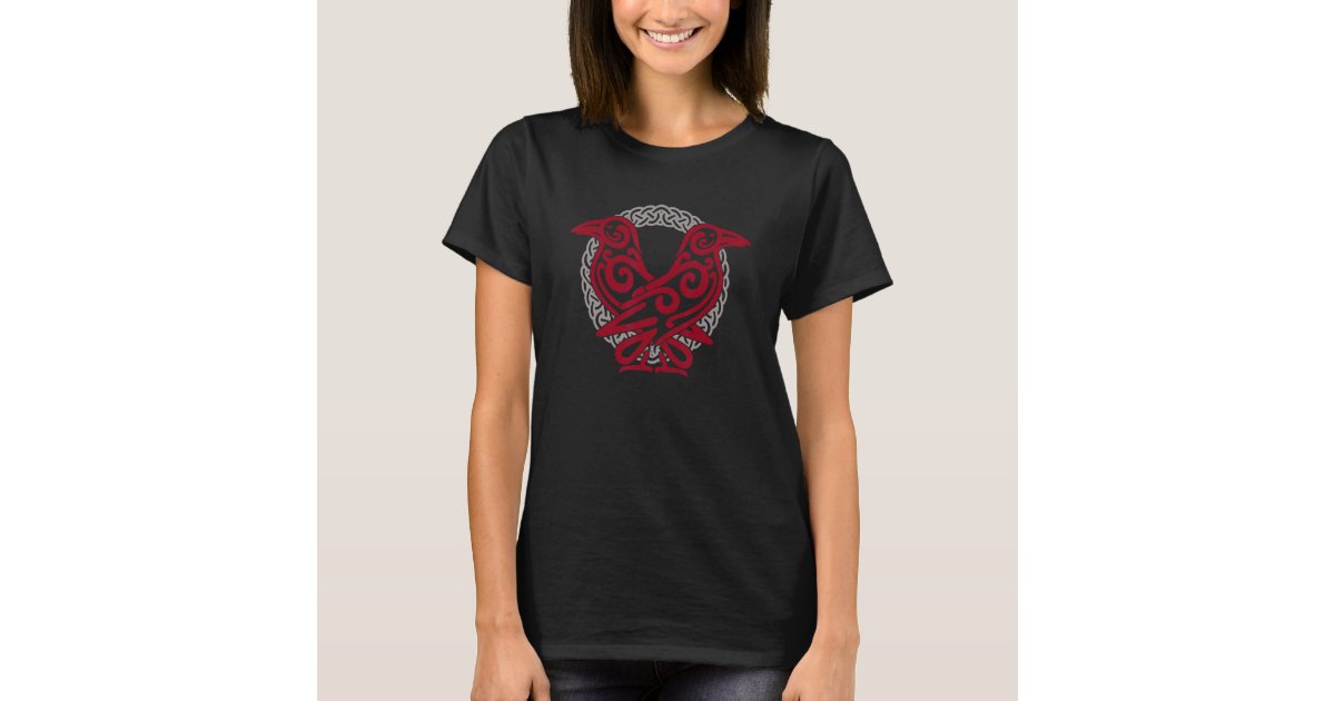 Odin Ravens Huginn & Muninn VEGVISIR TShirt Vikings Myth Tee T-Shirt