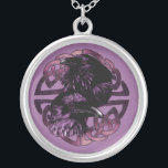 Odin's Ravens Necklace<br><div class="desc">Odin's Ravens, Hugin & Munin... Set On A Soft Purple Backing On This Sterling Silver Necklace! Perfect For The Lady Viking!!</div>