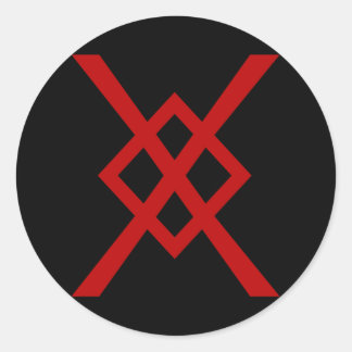 Odin's Spear, Gungnir (red & black) Classic Round Sticker