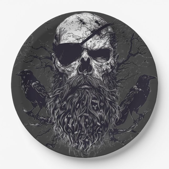 Odin's Whisper: Viking Spirit Invocation Paper Plates (Front)