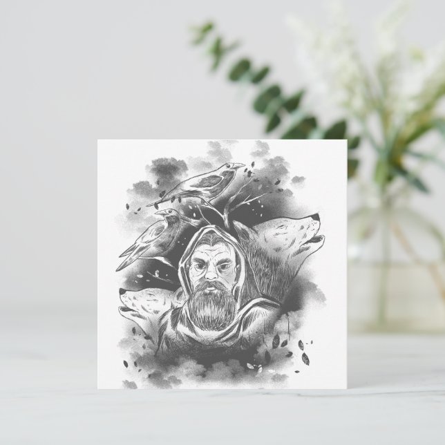 Odin's wolves hand drawn     (Standing Front)