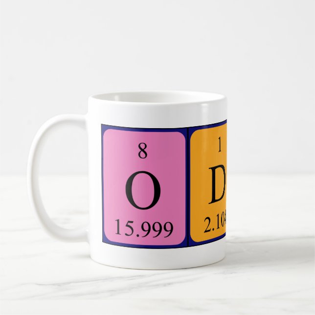 Odis periodic table name mug (Left)