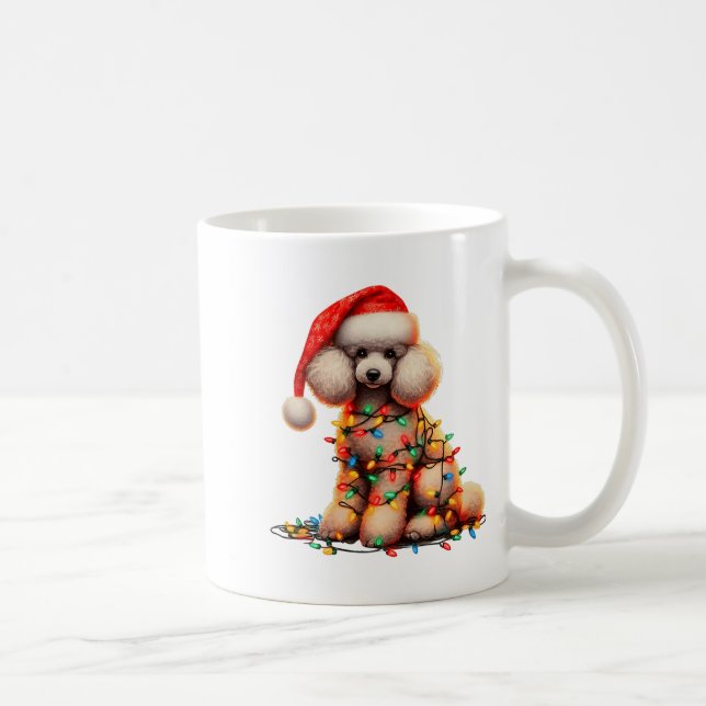 Odle Dog Christmas Lights Santa Hat Dog Lover Prem Coffee Mug (Right)