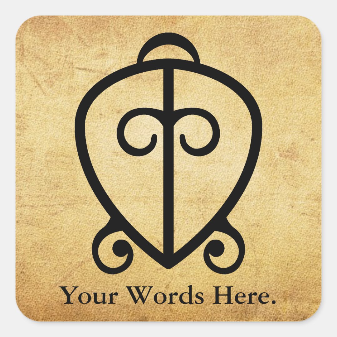 Odo Nnyew Fie Kwan | Power of Love Symbol Square Sticker | Zazzle