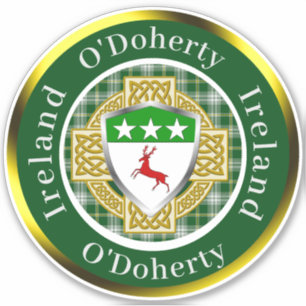 O'Doherty Irish Shield/Celtic Cross Personalized Sticker