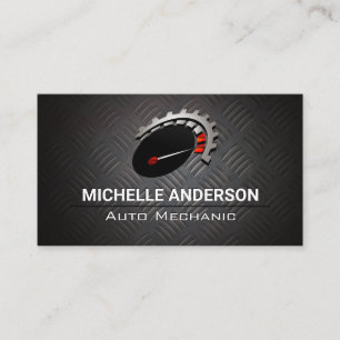 Odometer Auto Logo Metallic Business Card