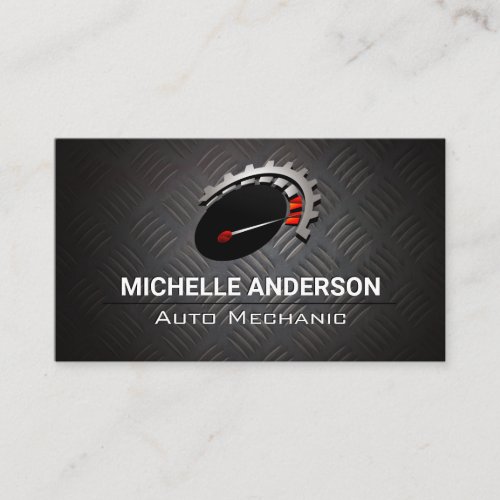 Odometer  Auto Logo  Metallic Business Card