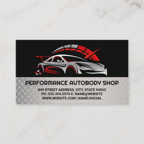 Odometer  Street Racing Car  Auto Logo Business Card