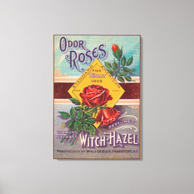 Odor Roses Witch-Hazel LabelFrankfort, NY Canvas Print (Front)
