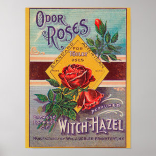 Odor Roses Witch-Hazel LabelFrankfort, NY Poster