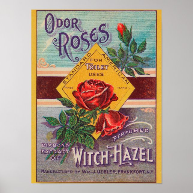 Odor Roses Witch-Hazel LabelFrankfort, NY Poster (Front)
