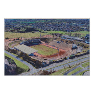 Odsal Stadium, Bradford Aerial Art Poster