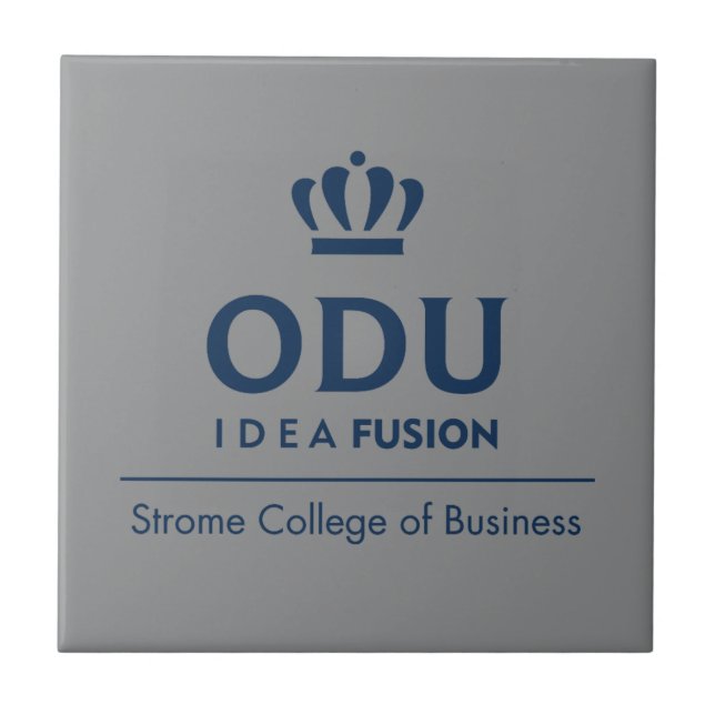 ODU Stacked Logo - Blue Ceramic Tile (Front)
