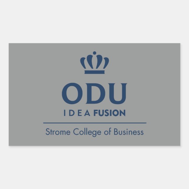 ODU Stacked Logo - Blue Rectangular Sticker (Front)