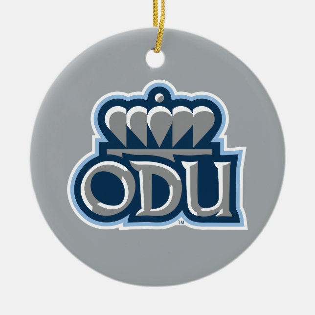 ODU Stacked with Crown Ceramic Ornament (Front)