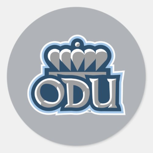 ODU Stacked with Crown Classic Round Sticker