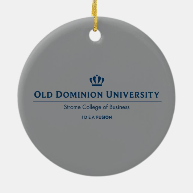ODU Strome College of Business - Blue Ceramic Ornament (Back)
